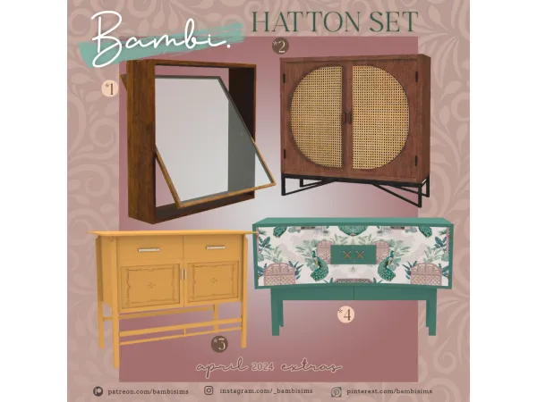 Alpha hatton set by Bambisims - The Sims 4 Custom Content