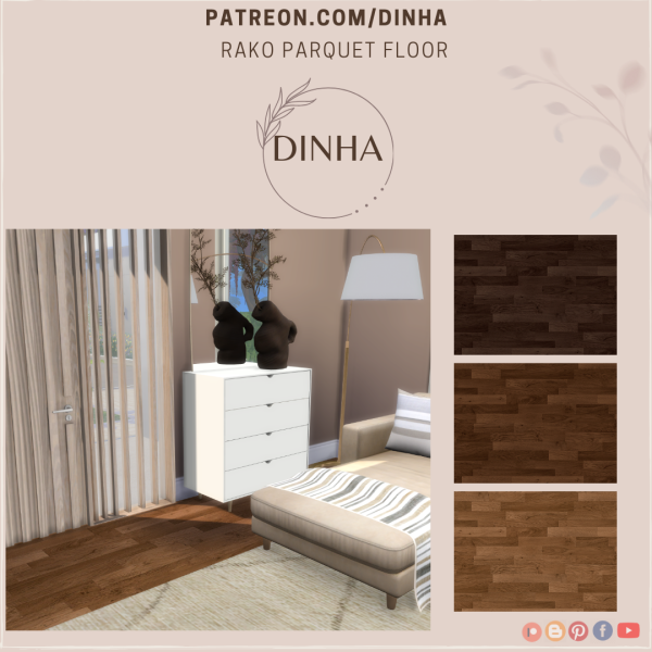 Alpha Rako Parquet Floor by dinhagamer - The Sims 4 Custom Content