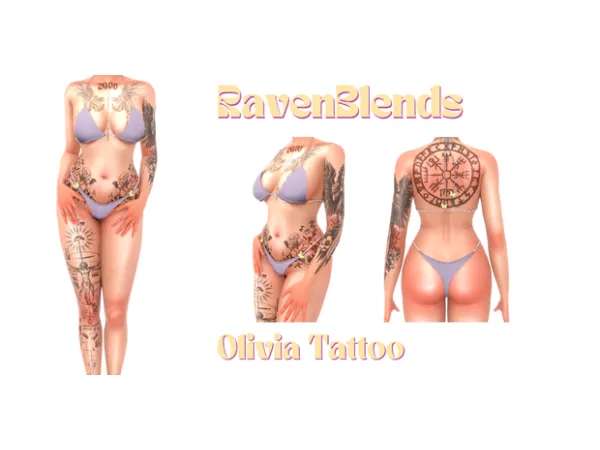 Mix Olivia Tattoo by RavenBlends - The Sims 4 Custom Content