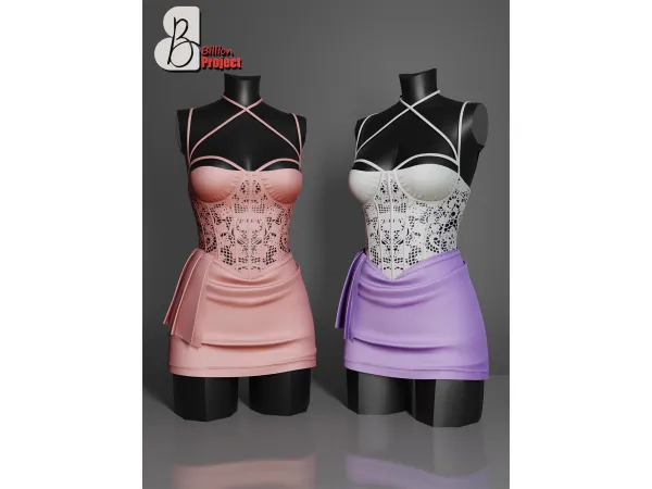 Alpha Mely Mini Dress - The Sims 4 Custom Content
