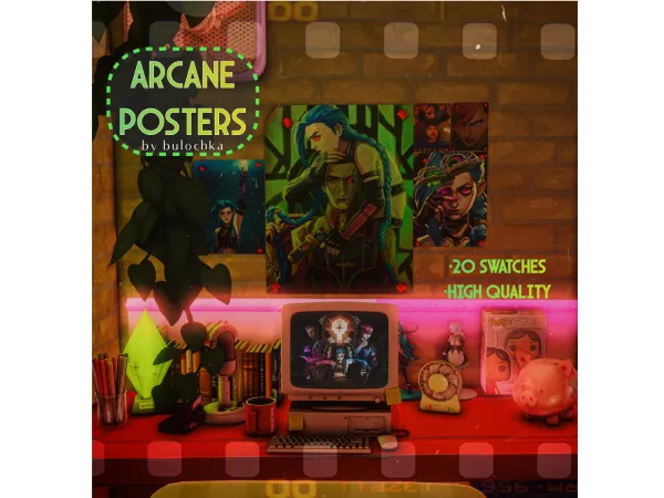 Alpha Arcane posters recolor by bulochkaa - The Sims 4 Custom Content