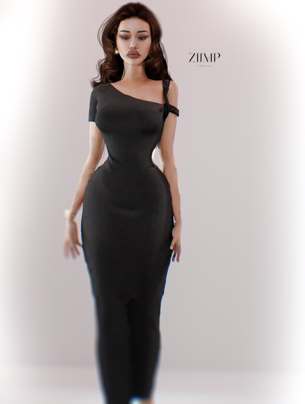 Alpha Bella Dress by simsfinds - The Sims 4 Custom Content
