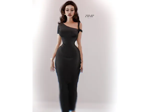 Alpha Bella Dress by Ziimp - The Sims 4 Custom Content