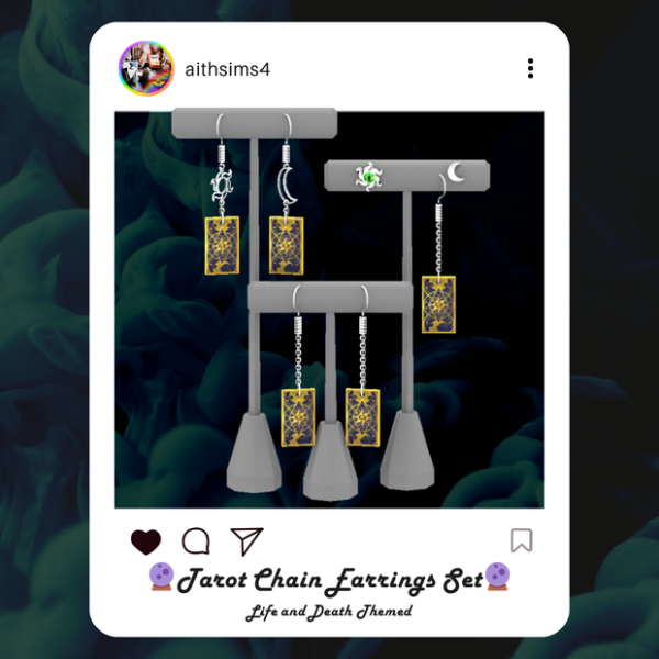 Mix Tarot Chain Earrings Set by simsfinds - The Sims 4 Custom Content