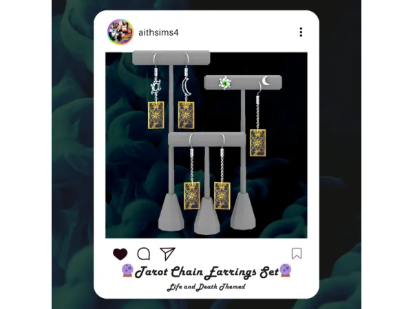 Mix Tarot Chain Earrings Set by Aithsims - The Sims 4 Custom Content