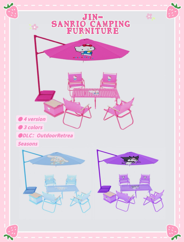 Maxis Match JINSanrio Camping Furniture by simsfinds - The Sims 4 Custom Content