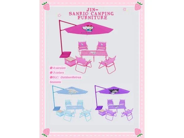 Maxis Match JINSanrio Camping Furniture - The Sims 4 Custom Content