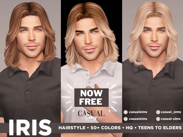 Alpha IRIS MALE HAIRSTYLE - The Sims 4 Custom Content
