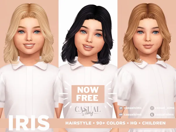 Alpha IRIS KIDS HAIRSTYLE by casualsims - The Sims 4 Custom Content