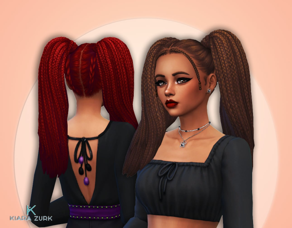 Maxis Match Braids Pigtails by simsfinds - The Sims 4 Custom Content
