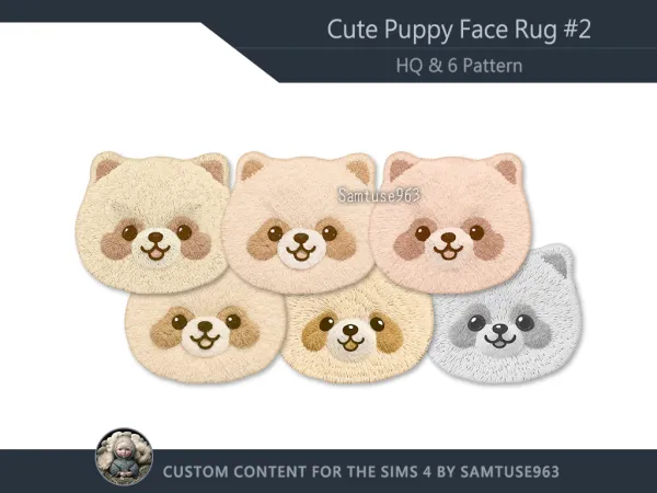 Mix HQ Cute Puppy Face Dance Rug 2 Samtuse963 - The Sims 4 Custom Content