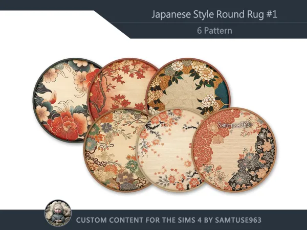 Mix Japanese Style Round Dance Rug 1 Samtuse963 - The Sims 4 Custom Content