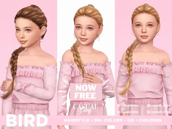 Alpha Bird Hair by Casualsims - The Sims 4 Custom Content