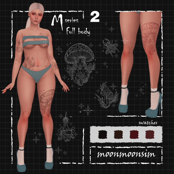 Mix Full body tattoo M2 by simsfinds - The Sims 4 Custom Content