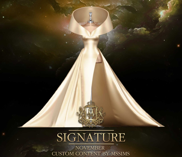 Alpha SIGNATURE NOVEMBER GOWN by simsfinds - The Sims 4 Custom Content