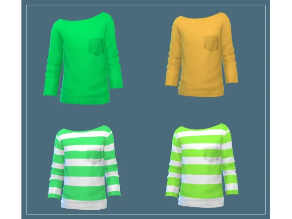 Maxis Match Boy's Neon and Stripe Shirt by ecstatic_payne79 - The Sims 4 Custom Content