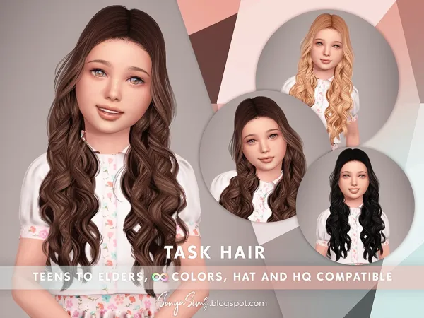 Alpha SONYASIMS TASK HAIR KIDS by simsfinds - The Sims 4 Custom Content