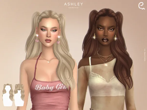 Maxis Match Ashley Hairstyle by Enriques4 - The Sims 4 Custom Content