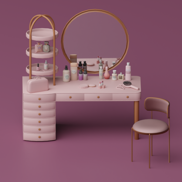 Alpha Pink Rush Vanity Set by simsfinds - The Sims 4 Custom Content