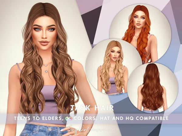 Alpha SONYASIMS TASK HAIR - The Sims 4 Custom Content