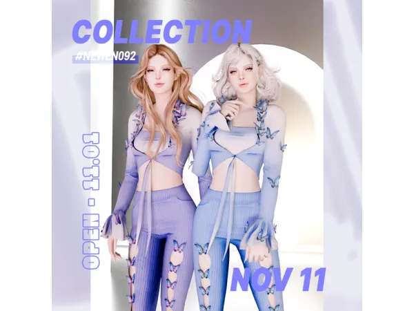 Alpha Butterfly cardigan Ver2 by new_en092 - The Sims 4 Custom Content