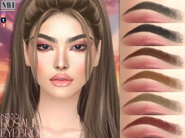Alpha Rosalie Eyebrows N355 by magichandcc - The Sims 4 Custom Content