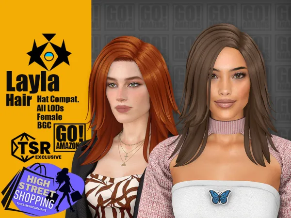 Maxis Match Layla Hair by GoAmazons - The Sims 4 Custom Content