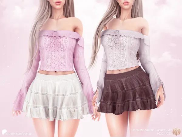 Alpha Romantic Autumn Dreamy Outfit (SKIRT) P223 tr by busra - The Sims 4 Custom Content