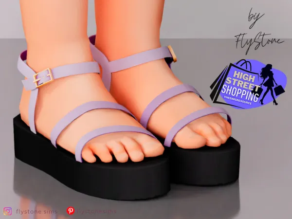 Maxis Match Child High Sandals With Buckle by FlyStone - The Sims 4 Custom Content