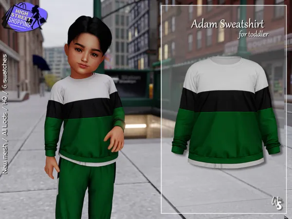Mix Adam Sweatshirt for toddler by WisteriaSims - The Sims 4 Custom Content
