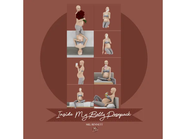 Mix Inside My Belly Posepack - The Sims 4 Custom Content