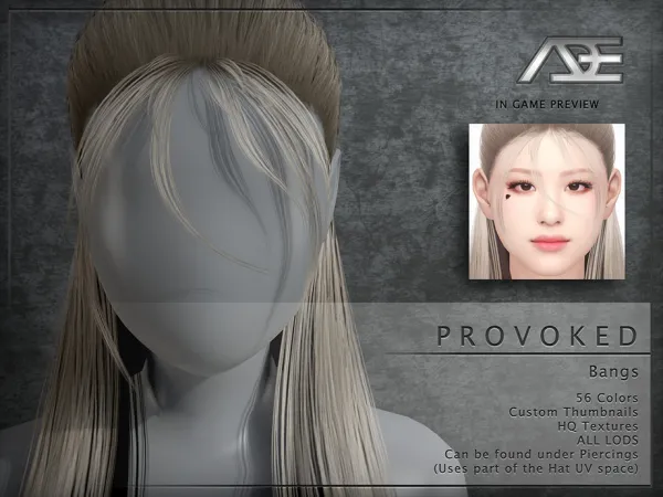 Alpha Provoked Bangs by Ade_Darma - The Sims 4 Custom Content