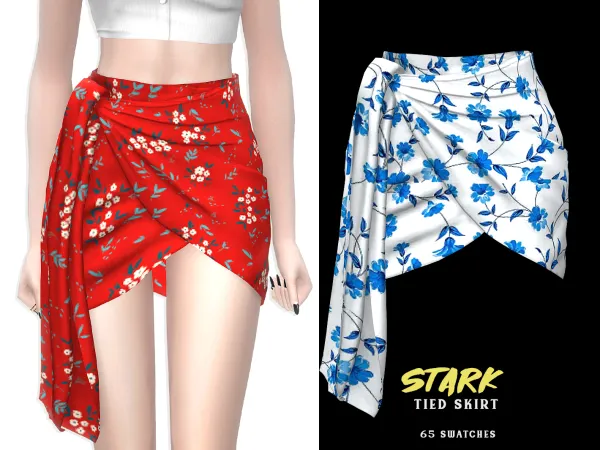 Alpha Stark Tied Skirt - The Sims 4 Custom Content