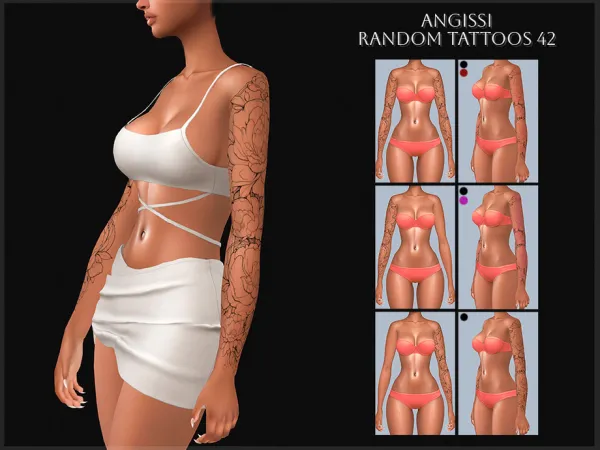 Mix Random tattoos 42 by ANGISSI - The Sims 4 Custom Content