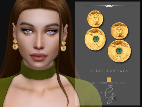 Alpha Venus Earrings by GlitterberryFly - The Sims 4 Custom Content