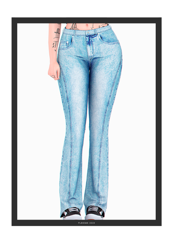 Alpha Minju Denim Pants by plbsims - The Sims 4 Custom Content