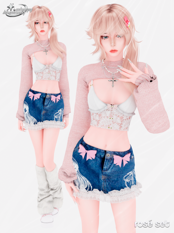Alpha ROSÉ SET by ohmybunnny2 - The Sims 4 Custom Content