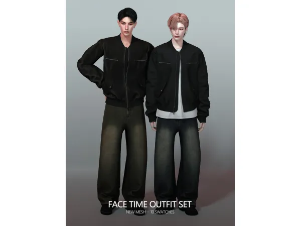 Alpha Face Time Outfit Set by rona_sims - The Sims 4 Custom Content