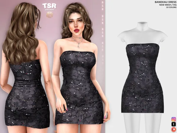 Alpha BANDEAU DRESS BD1381 tr by busra - The Sims 4 Custom Content