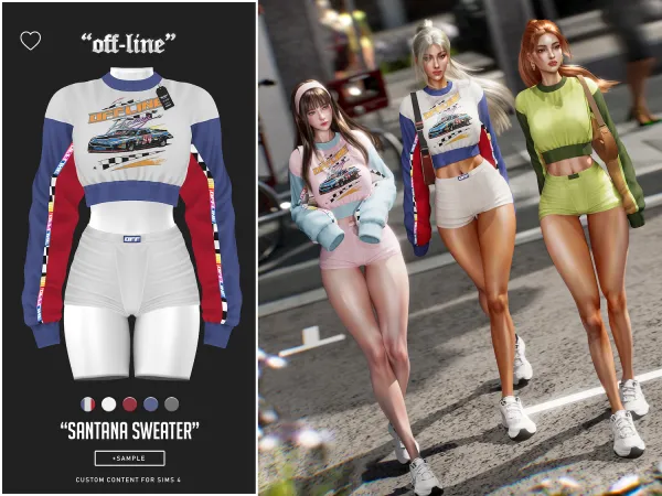 Alpha off line Santana Sweater (Sample) - The Sims 4 Custom Content