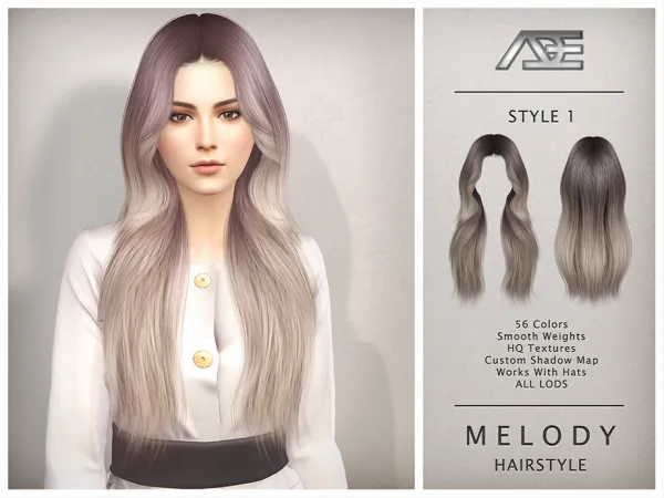 Alpha Melody Style 1 (Hairstyle) by Ade_Darma - The Sims 4 Custom Content