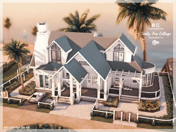 Maxis Match Sandy Toes Cottage No Lot by Moniamay72 - The Sims 4 Custom Content
