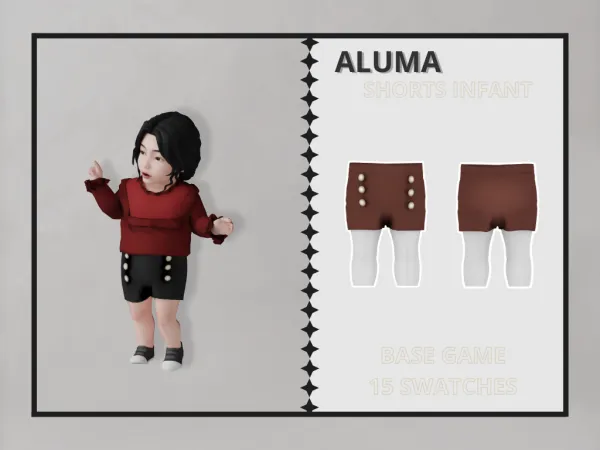 Alpha Aluma Shorts Infant - The Sims 4 Custom Content