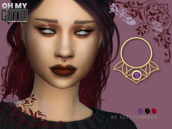 Alpha Oh My Goth Acantha Nose Ring by Glitterberryfly - The Sims 4 Custom Content