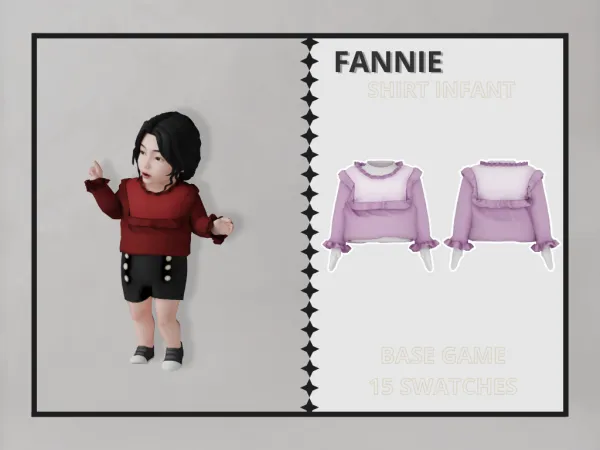 Alpha Fannie Shirt Infant - The Sims 4 Custom Content