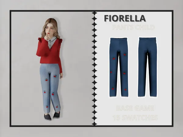 Alpha Fiorella Pants Child - The Sims 4 Custom Content