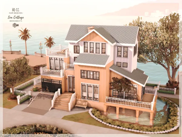 Maxis Match San Sequoia Sea Cottage No Lot by Moniamay72 - The Sims 4 Custom Content