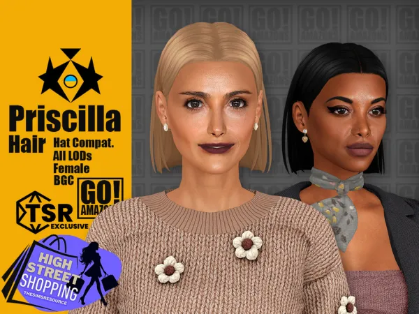 Maxis Match PRISCILLA by GoAmazons - The Sims 4 Custom Content