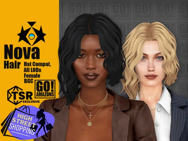 Maxis Match Nova Hair by GoAmazons - The Sims 4 Custom Content