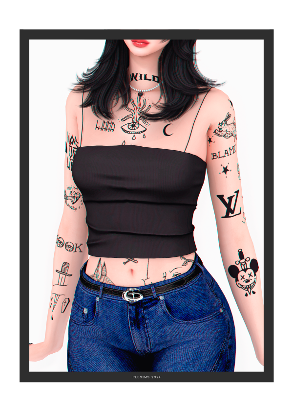 Alpha Minju Top (gift) by plbsims - The Sims 4 Custom Content